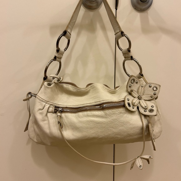 Miu Miu Handbags - Vintage Miu Miu Cream leather embellishment flower motif baguette bag purse